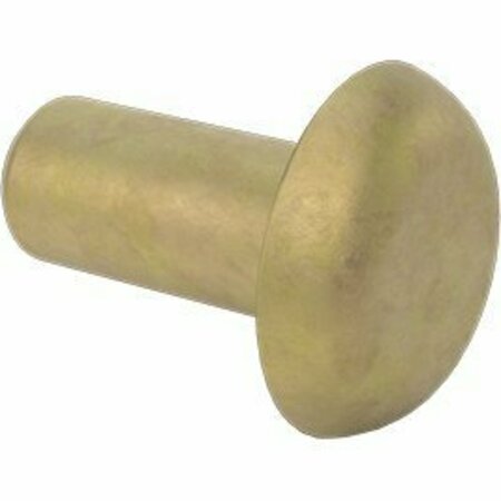 BSC PREFERRED Mil. Spec. Aluminum Low-Profile Domed Head Rivets Solid 1/4 Dia for 0.438 Max Material Thick, 25PK 94439A675